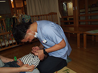 地域の保育園での園児達の歯科健診の様子